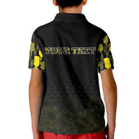 Personalised Aloha Hawaii Kahili Kid Polo Shirt Kanaka Maoli With Kakau Pattern