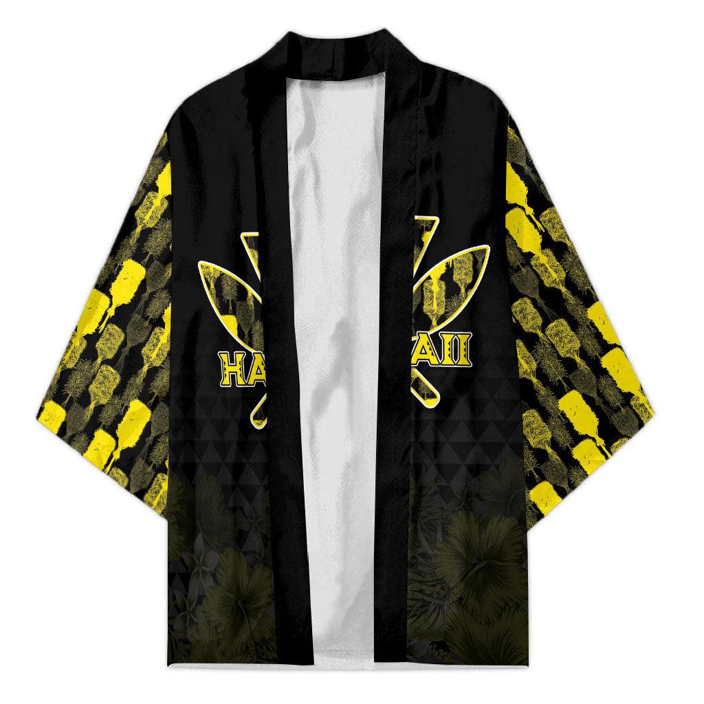 Personalised Aloha Hawaii Kahili Kimono Kanaka Maoli With Kakau Pattern