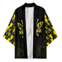 Personalised Aloha Hawaii Kahili Kimono Kanaka Maoli With Kakau Pattern