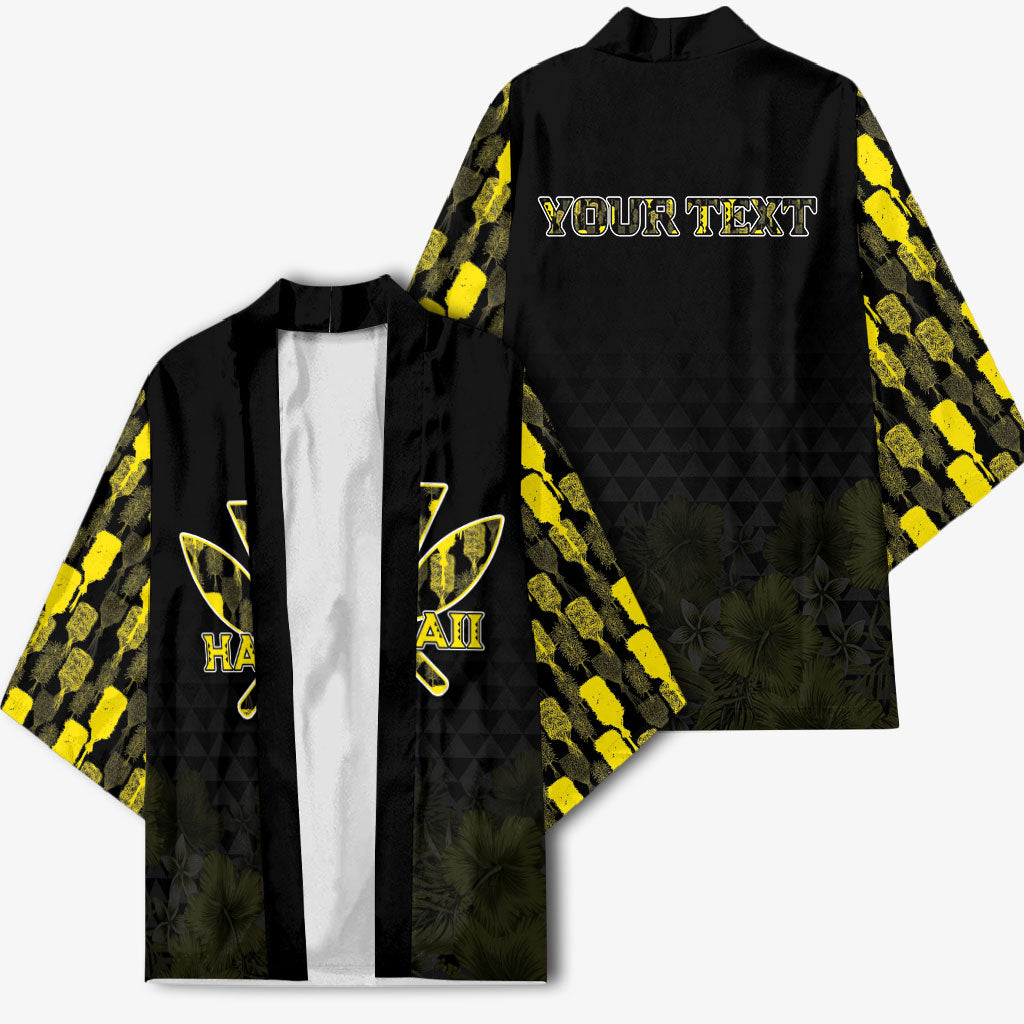 Personalised Aloha Hawaii Kahili Kimono Kanaka Maoli With Kakau Pattern