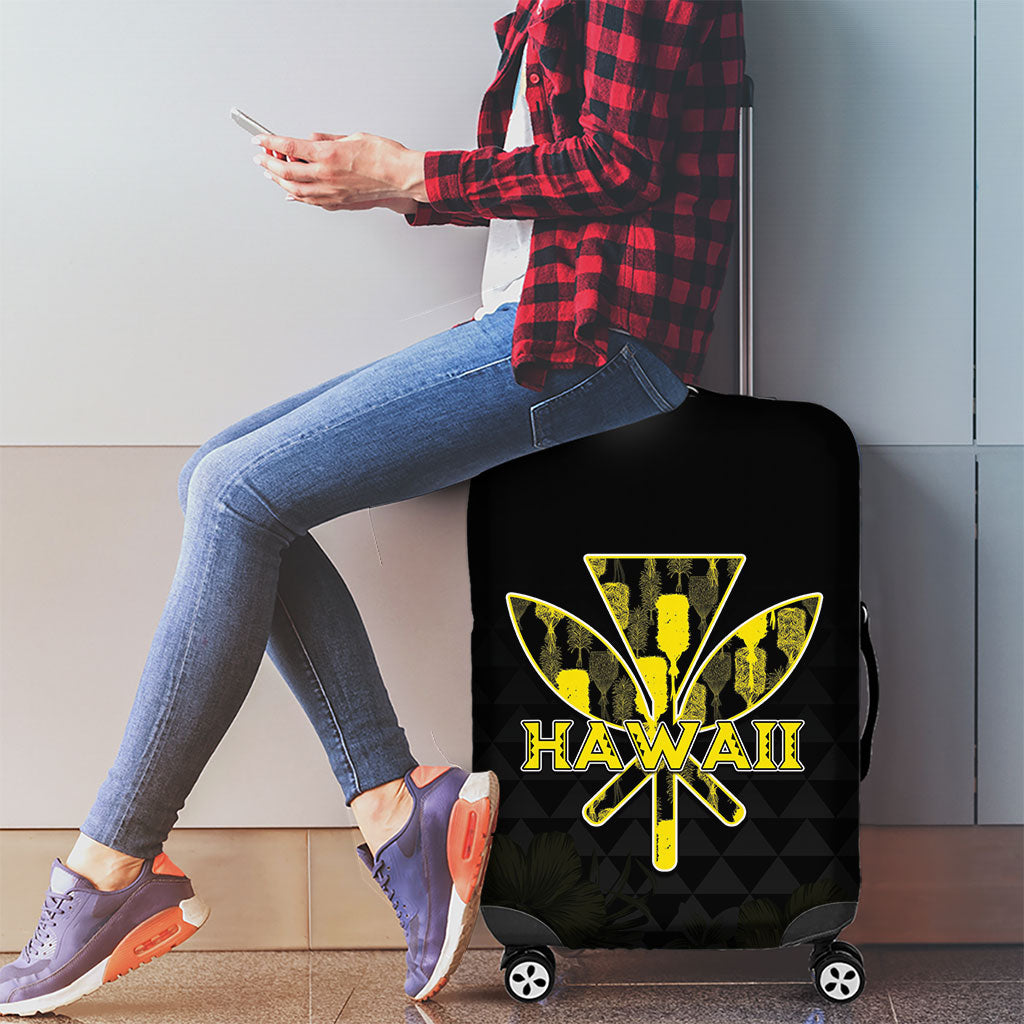 Aloha Hawaii Kahili Luggage Cover Kanaka Maoli With Kakau Pattern