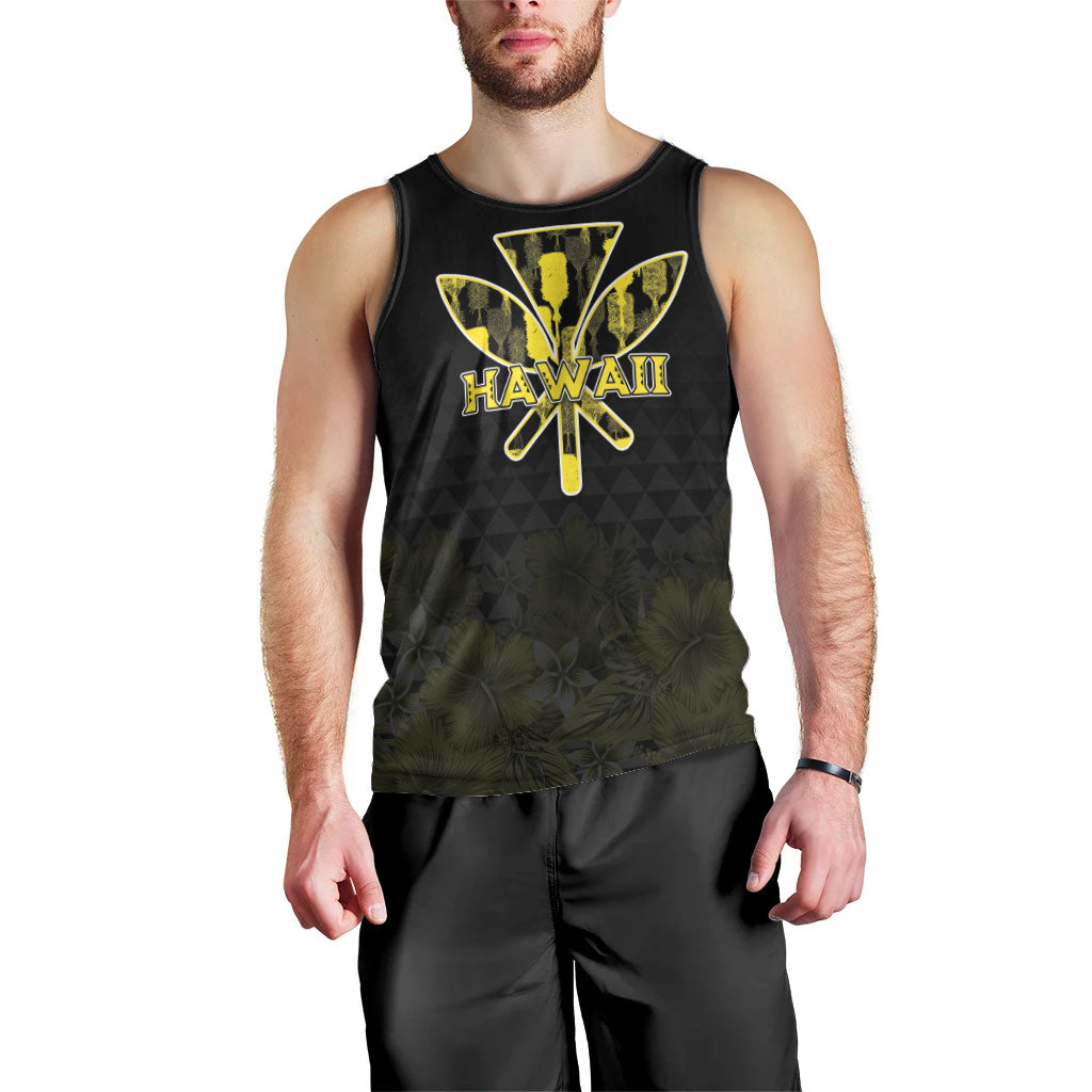 Personalised Aloha Hawaii Kahili Men Tank Top Kanaka Maoli With Kakau Pattern