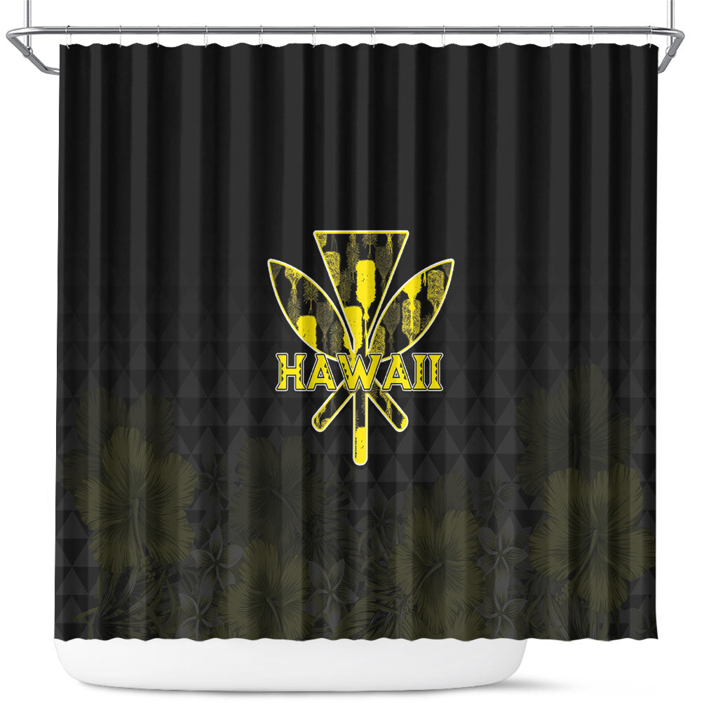 Aloha Hawaii Kahili Shower Curtain Kanaka Maoli With Kakau Pattern