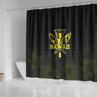 Aloha Hawaii Kahili Shower Curtain Kanaka Maoli With Kakau Pattern