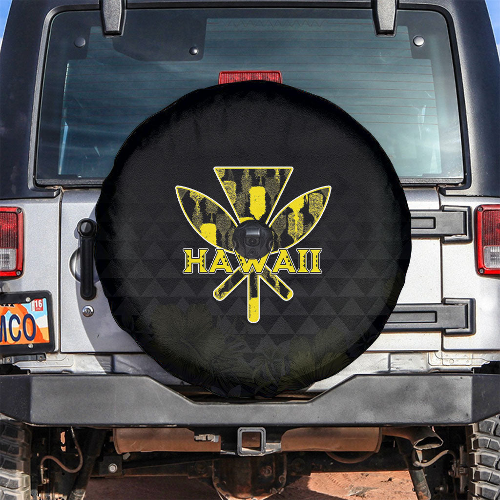 Aloha Hawaii Kahili Spare Tire Cover Kanaka Maoli With Kakau Pattern