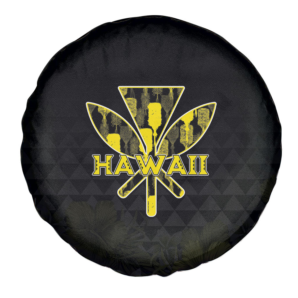 Aloha Hawaii Kahili Spare Tire Cover Kanaka Maoli With Kakau Pattern