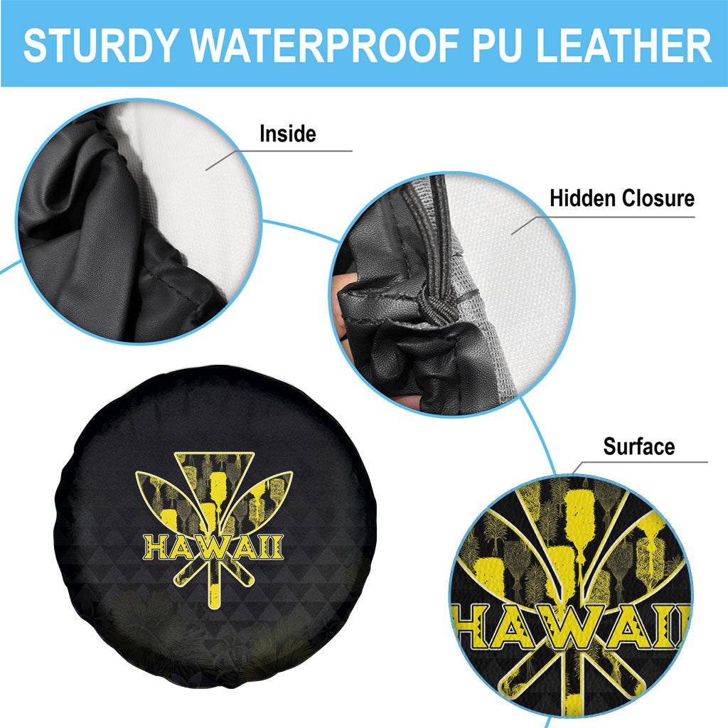Aloha Hawaii Kahili Spare Tire Cover Kanaka Maoli With Kakau Pattern