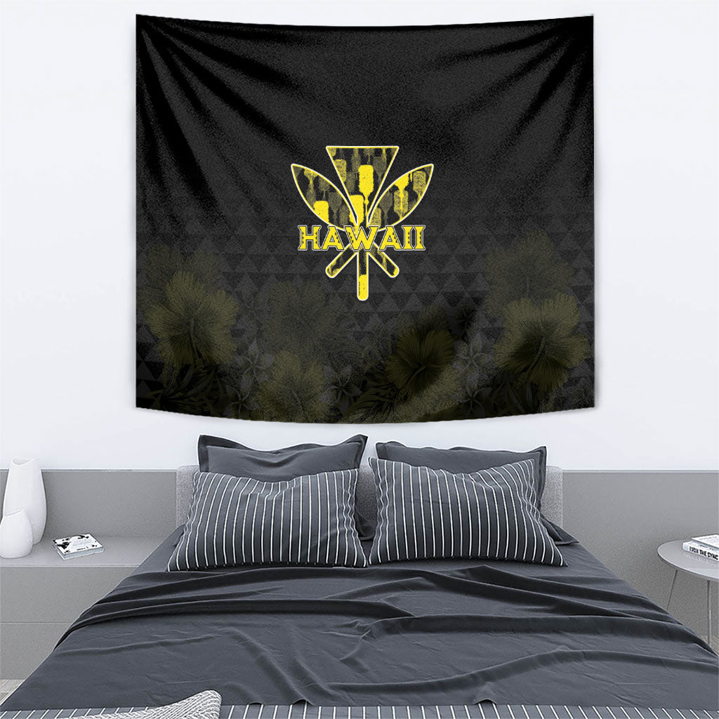 Aloha Hawaii Kahili Tapestry Kanaka Maoli With Kakau Pattern