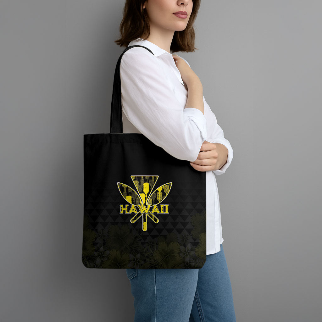 Aloha Hawaii Kahili Tote Bag Kanaka Maoli With Kakau Pattern