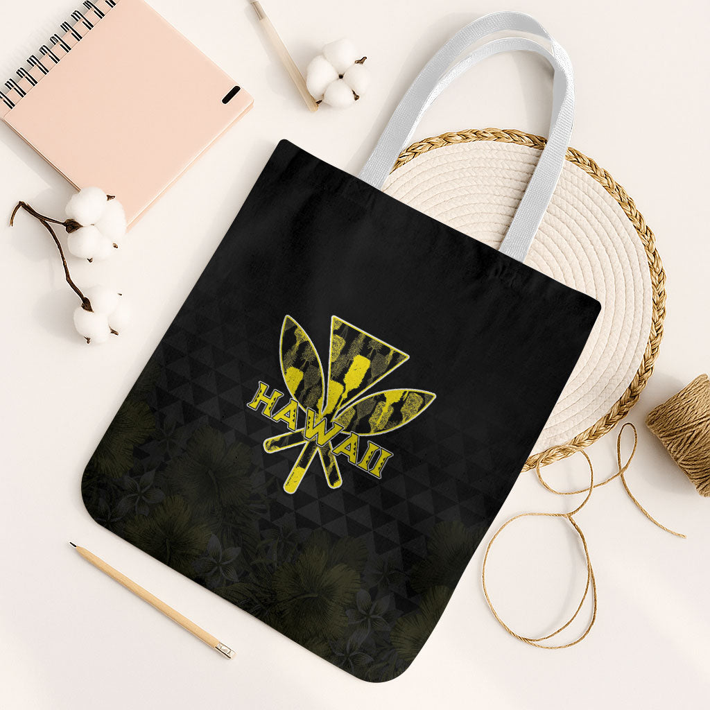 Aloha Hawaii Kahili Tote Bag Kanaka Maoli With Kakau Pattern