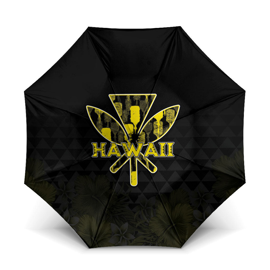 Aloha Hawaii Kahili Umbrella Kanaka Maoli With Kakau Pattern