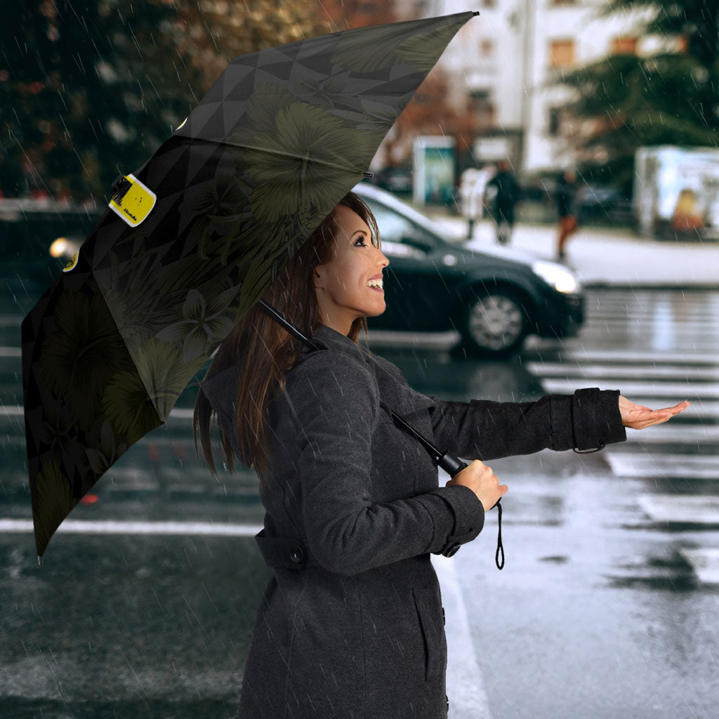 Aloha Hawaii Kahili Umbrella Kanaka Maoli With Kakau Pattern