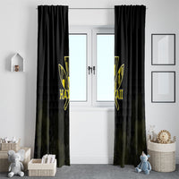 Aloha Hawaii Kahili Window Curtain Kanaka Maoli With Kakau Pattern