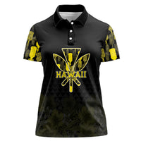 Personalised Aloha Hawaii Kahili Women Polo Shirt Kanaka Maoli With Kakau Pattern