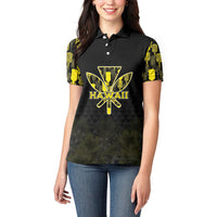 Personalised Aloha Hawaii Kahili Women Polo Shirt Kanaka Maoli With Kakau Pattern