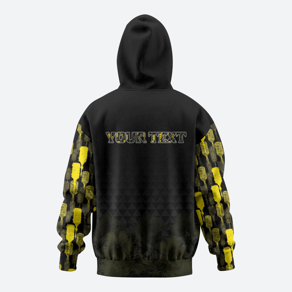 Personalised Aloha Hawaii Kahili Zip Hoodie Kanaka Maoli With Kakau Pattern