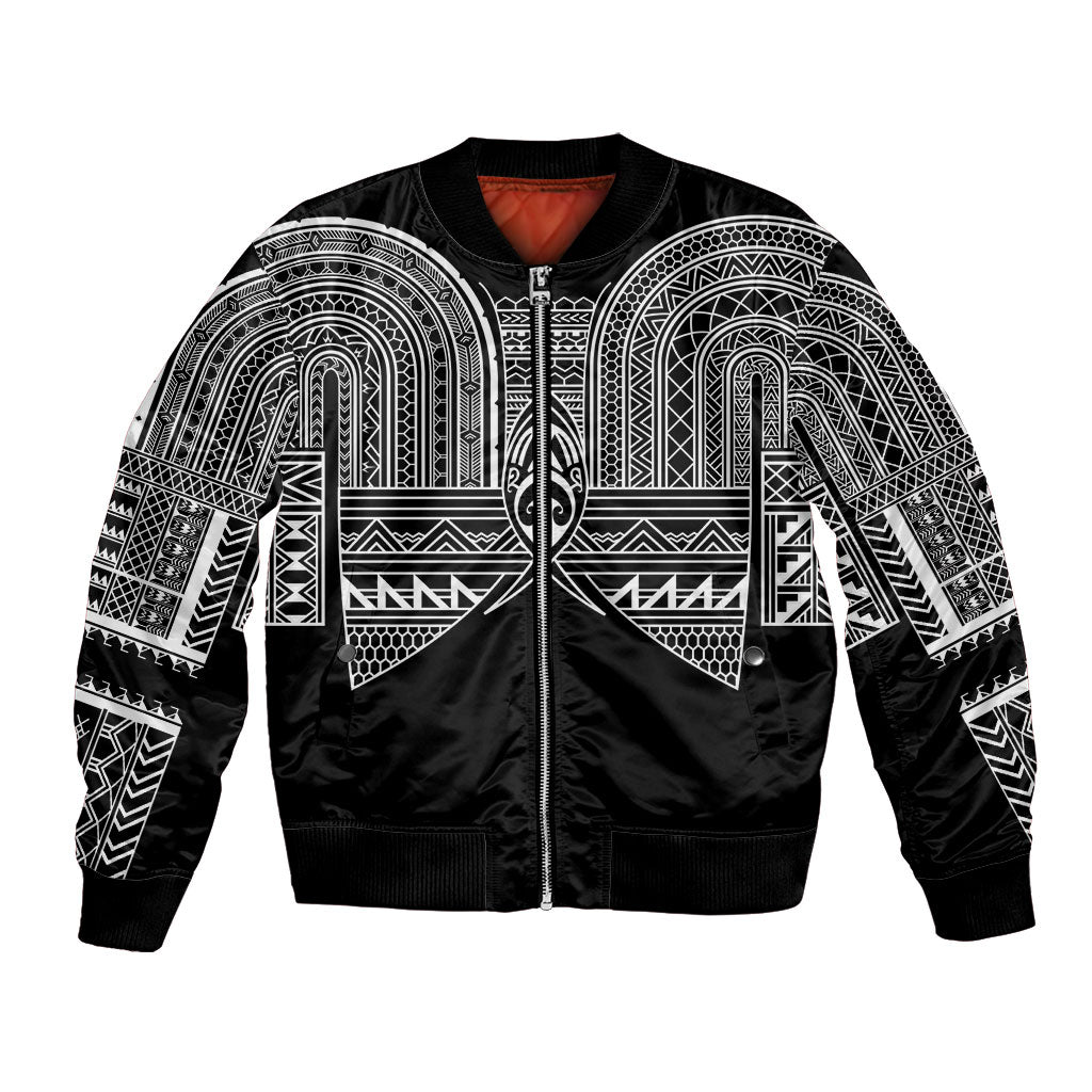 Philippines Igorot Tribal Inspired Bomber Jacket Black Version LT05 Unisex Black - Polynesian Pride