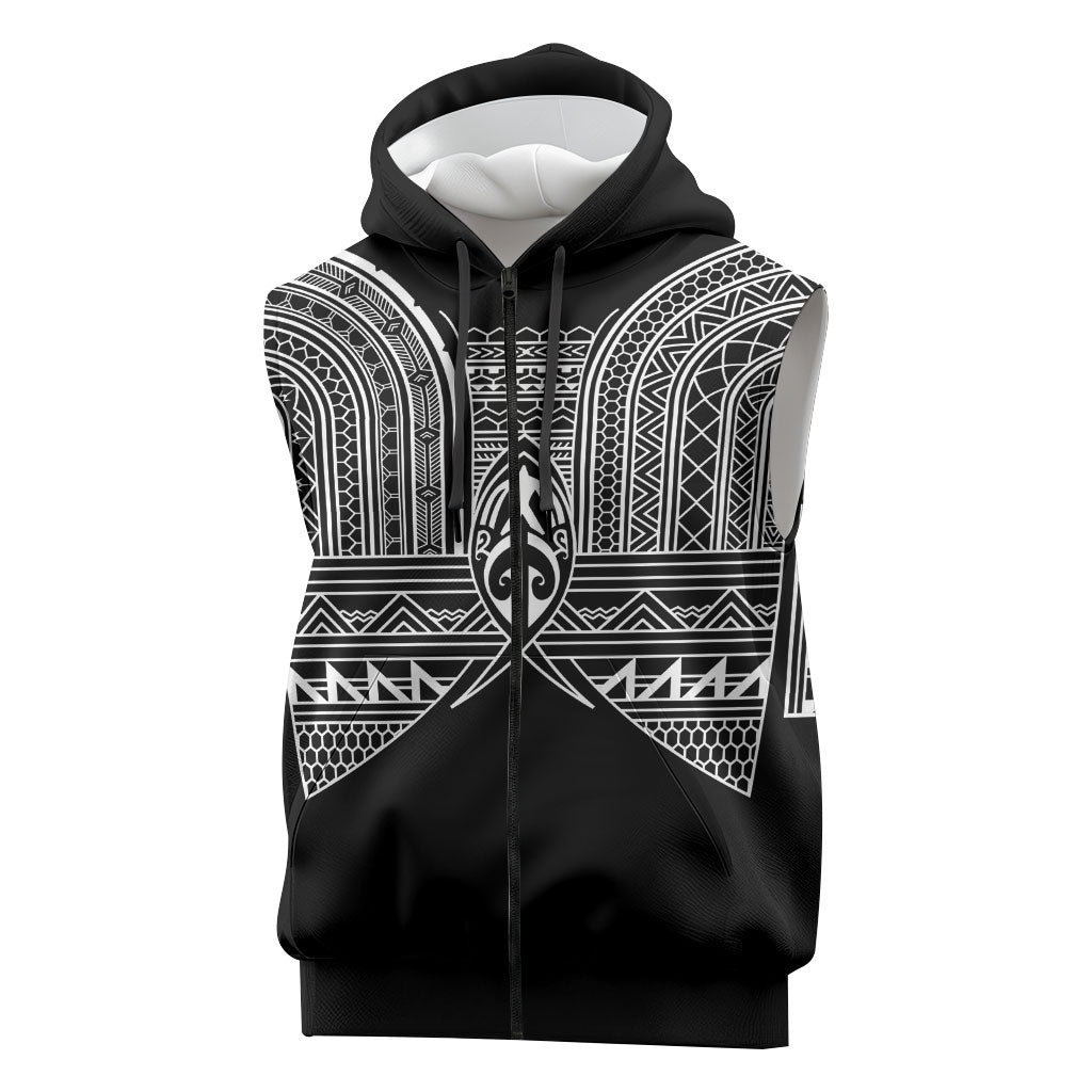 Philippines Igorot Tribal Inspired Sleeveless Zip Hoodie Black Version