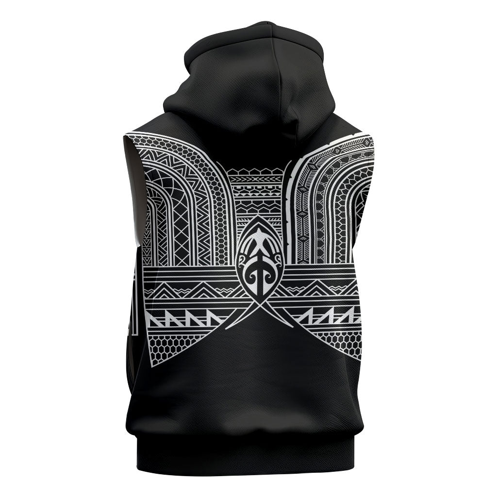 Philippines Igorot Tribal Inspired Sleeveless Zip Hoodie Black Version