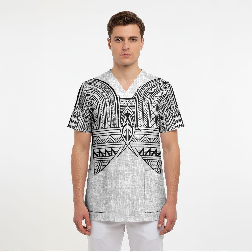 Philippines Igorot Tribal Inspired Scrub Top White Version