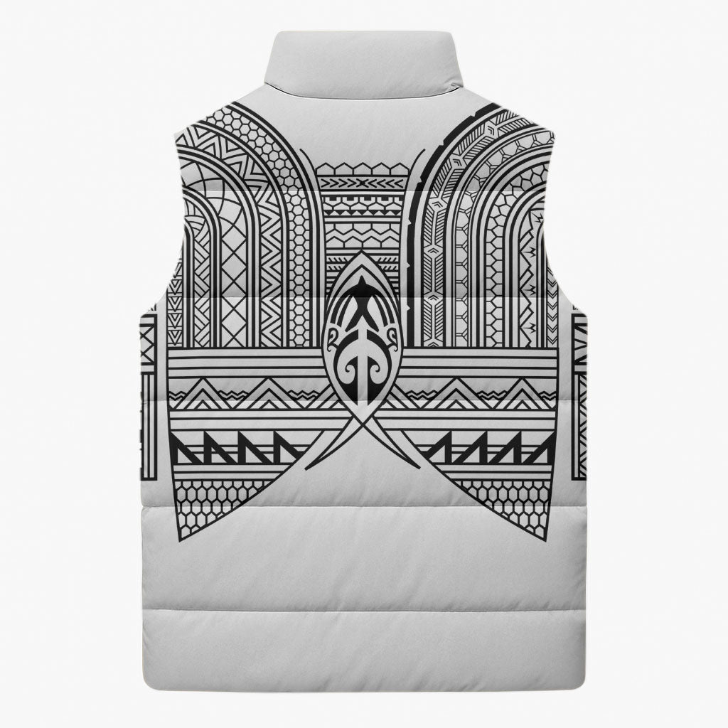 Philippines Igorot Tribal Inspired Sleeveless Puffer Jacket White Version