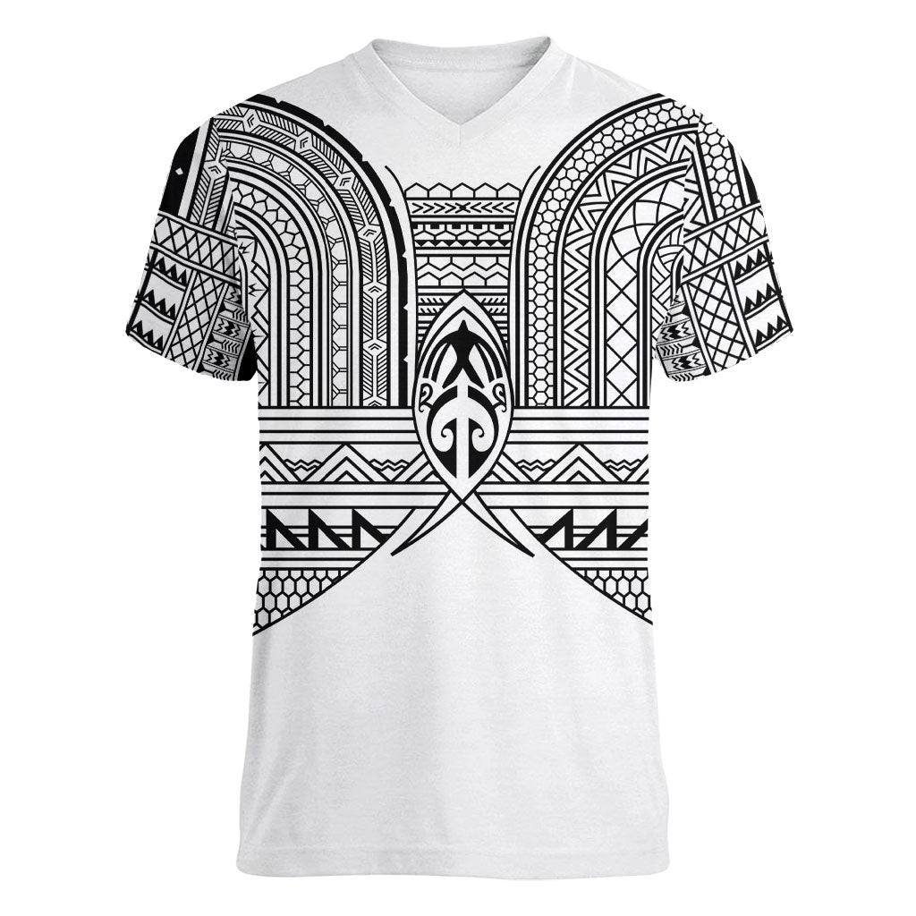Philippines Igorot Tribal Inspired Women V-Neck T-Shirt White Version