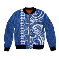 Samoa HRPP Party Bomber Jacket Polynesian Pattern LT05 Unisex Blue - Polynesian Pride