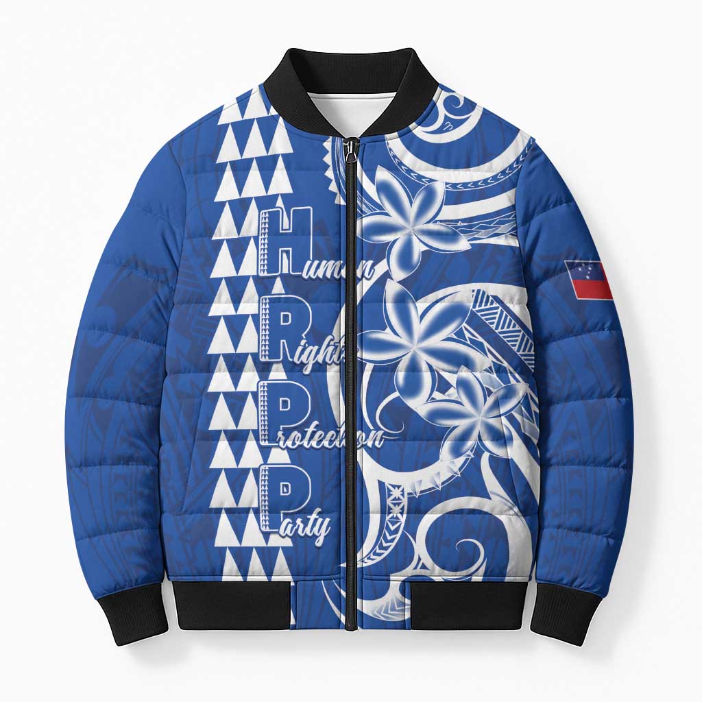 Samoa HRPP Party Bomber Puffer Jacket Polynesian Pattern - Polynesian Pride