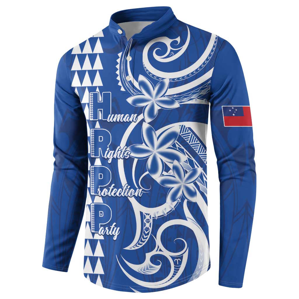 Samoa HRPP Party Button Sweatshirt Polynesian Pattern - Polynesian Pride