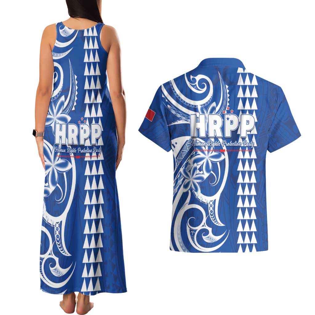 Samoa HRPP Party Couples Matching Tank Maxi Dress and Hawaiian Shirt Polynesian Pattern - Polynesian Pride
