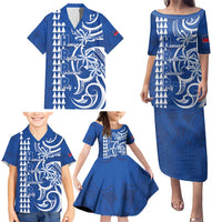 Samoa HRPP Party Family Matching Puletasi and Hawaiian Shirt Polynesian Pattern - Polynesian Pride