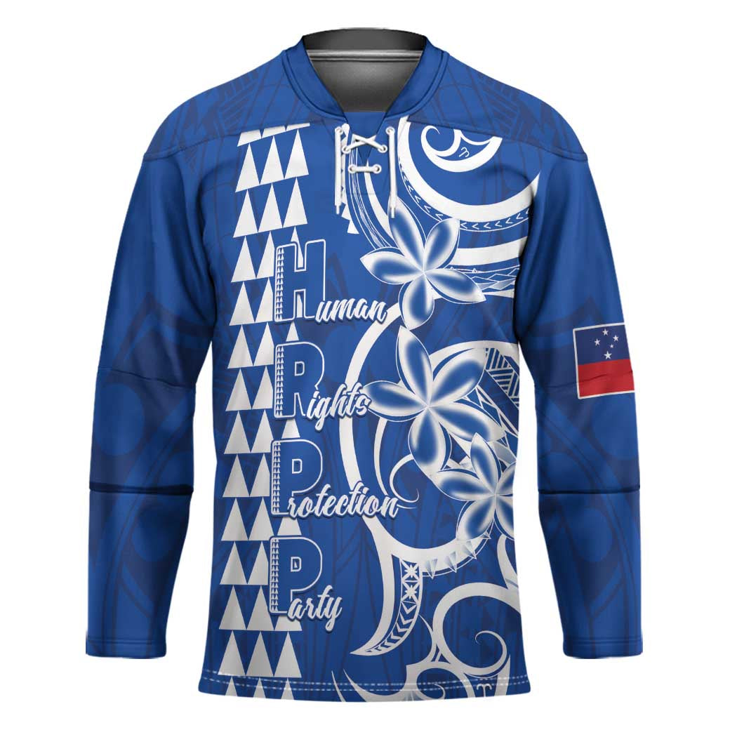 Samoa HRPP Party Hockey Jersey Polynesian Pattern LT05 Unisex Blue - Polynesian Pride