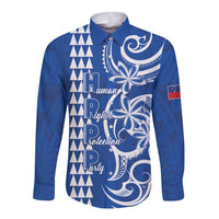 Samoa HRPP Party Long Sleeve Button Shirt Polynesian Pattern - Polynesian Pride