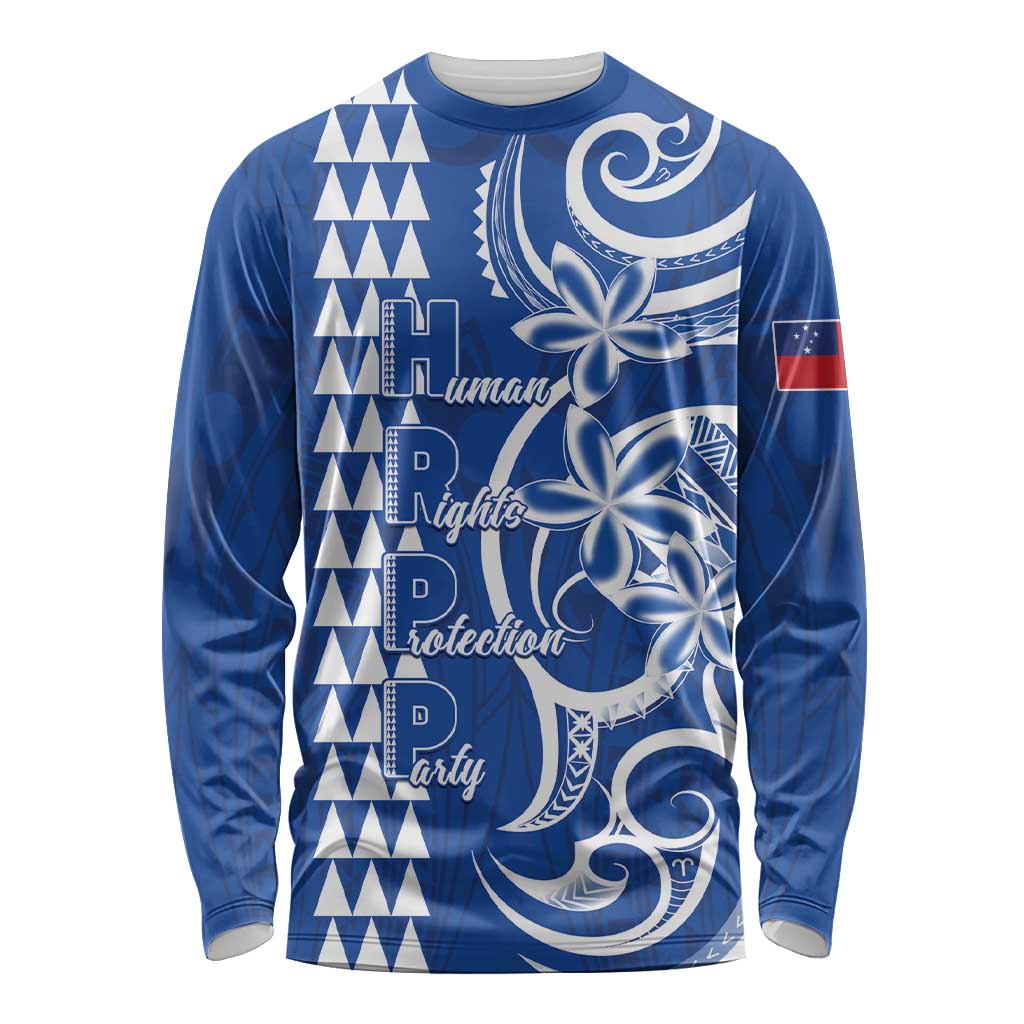 Samoa HRPP Party Long Sleeve Shirt Polynesian Pattern - Polynesian Pride