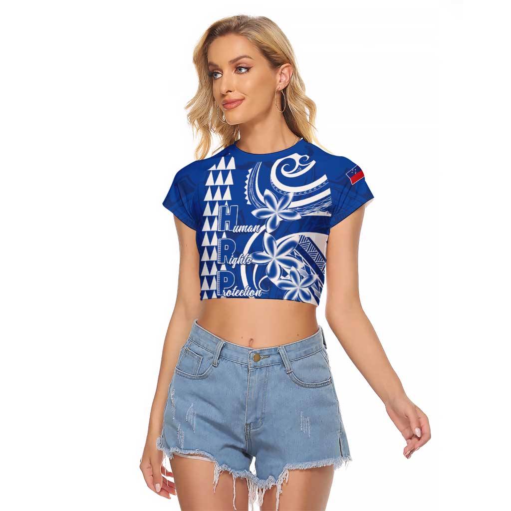 Samoa HRPP Party Raglan Cropped T Shirt Polynesian Pattern - Polynesian Pride