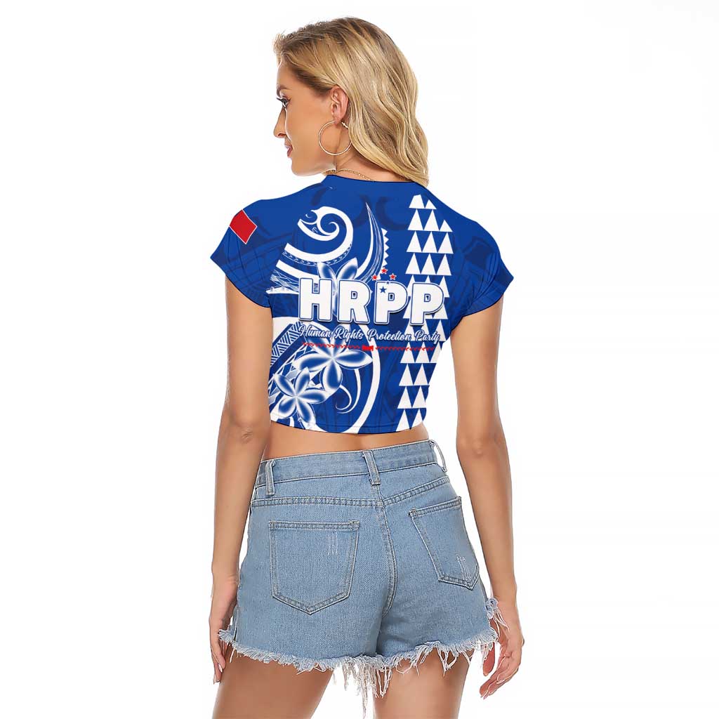Samoa HRPP Party Raglan Cropped T Shirt Polynesian Pattern - Polynesian Pride