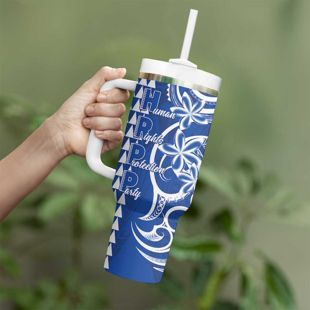 Samoa HRPP Party Tumbler With Handle Polynesian Pattern LT05 - Polynesian Pride