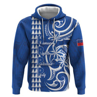 Samoa HRPP Party Zip Hoodie Polynesian Pattern LT05 Pullover Hoodie Blue - Polynesian Pride
