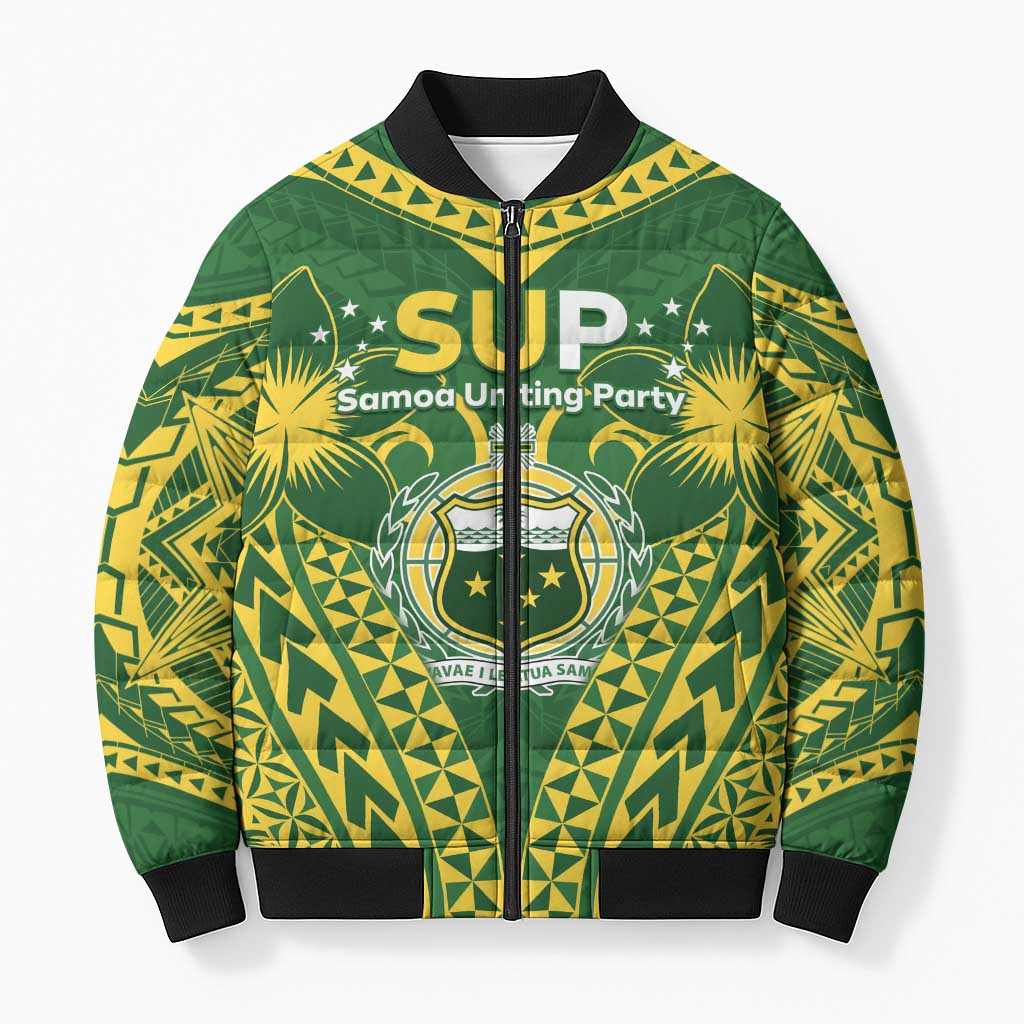 Samoa SUP Bomber Puffer Jacket Samoan Coat Of Arms - Polynesian Pride
