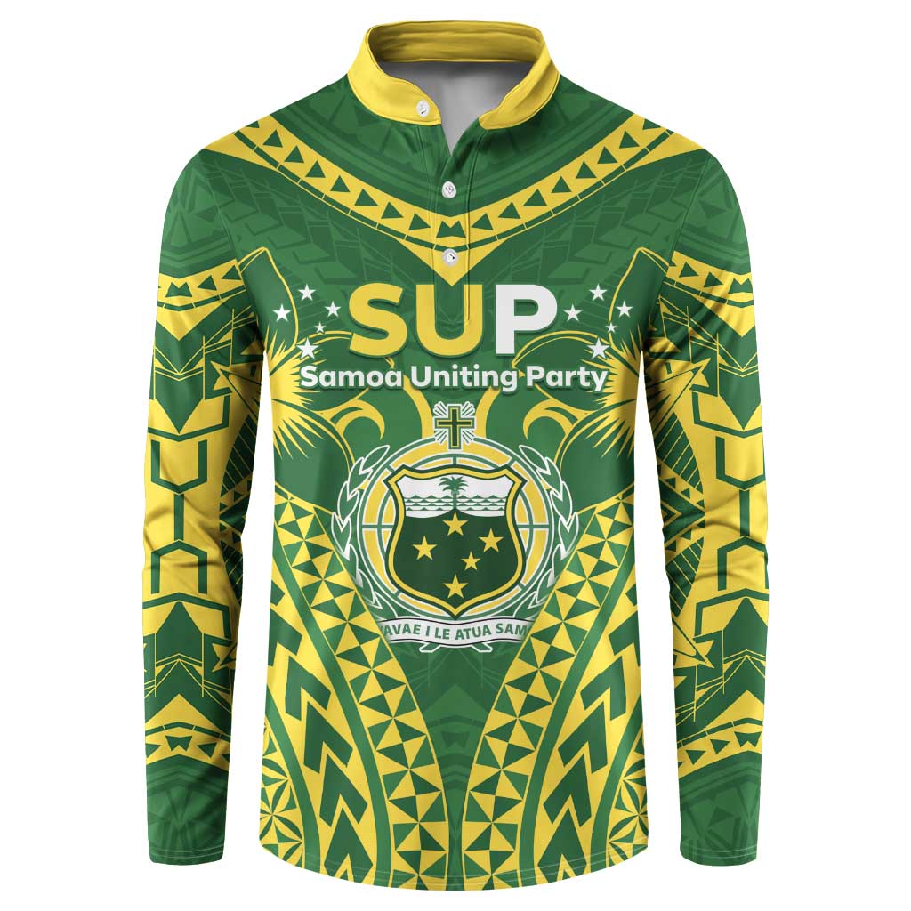 Samoa SUP Button Sweatshirt Samoan Coat Of Arms - Polynesian Pride