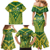 Samoa SUP Family Matching Mermaid Dress and Hawaiian Shirt Samoan Coat Of Arms - Polynesian Pride