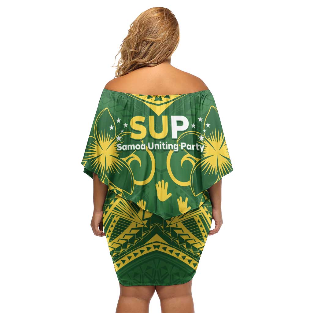Samoa SUP Family Matching Off Shoulder Short Dress and Hawaiian Shirt Samoan Coat Of Arms - Polynesian Pride