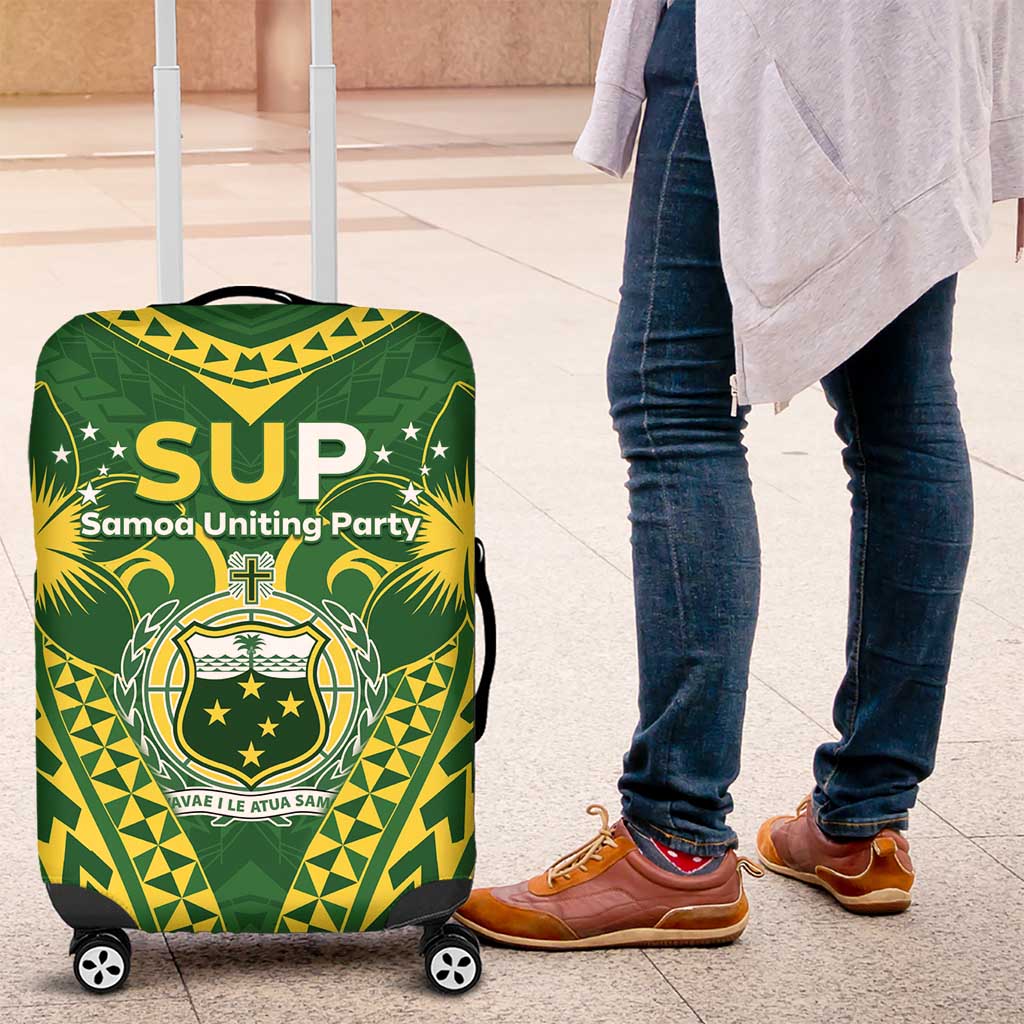 Samoa SUP Luggage Cover Samoan Coat Of Arms LT05 Green - Polynesian Pride