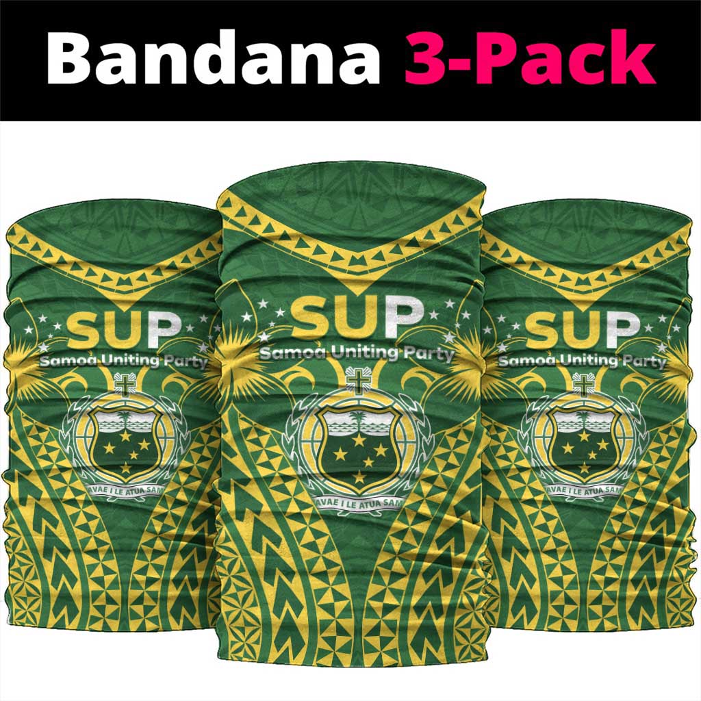 Samoa SUP Neck Gaiter Samoan Coat Of Arms LT05 package One Size: 25*50cm Green - Polynesian Pride