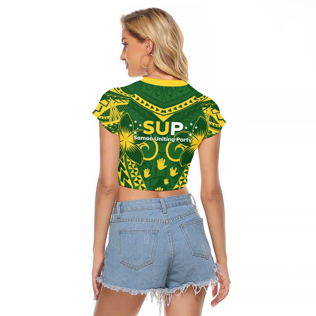 Samoa SUP Raglan Cropped T Shirt Samoan Coat Of Arms - Polynesian Pride