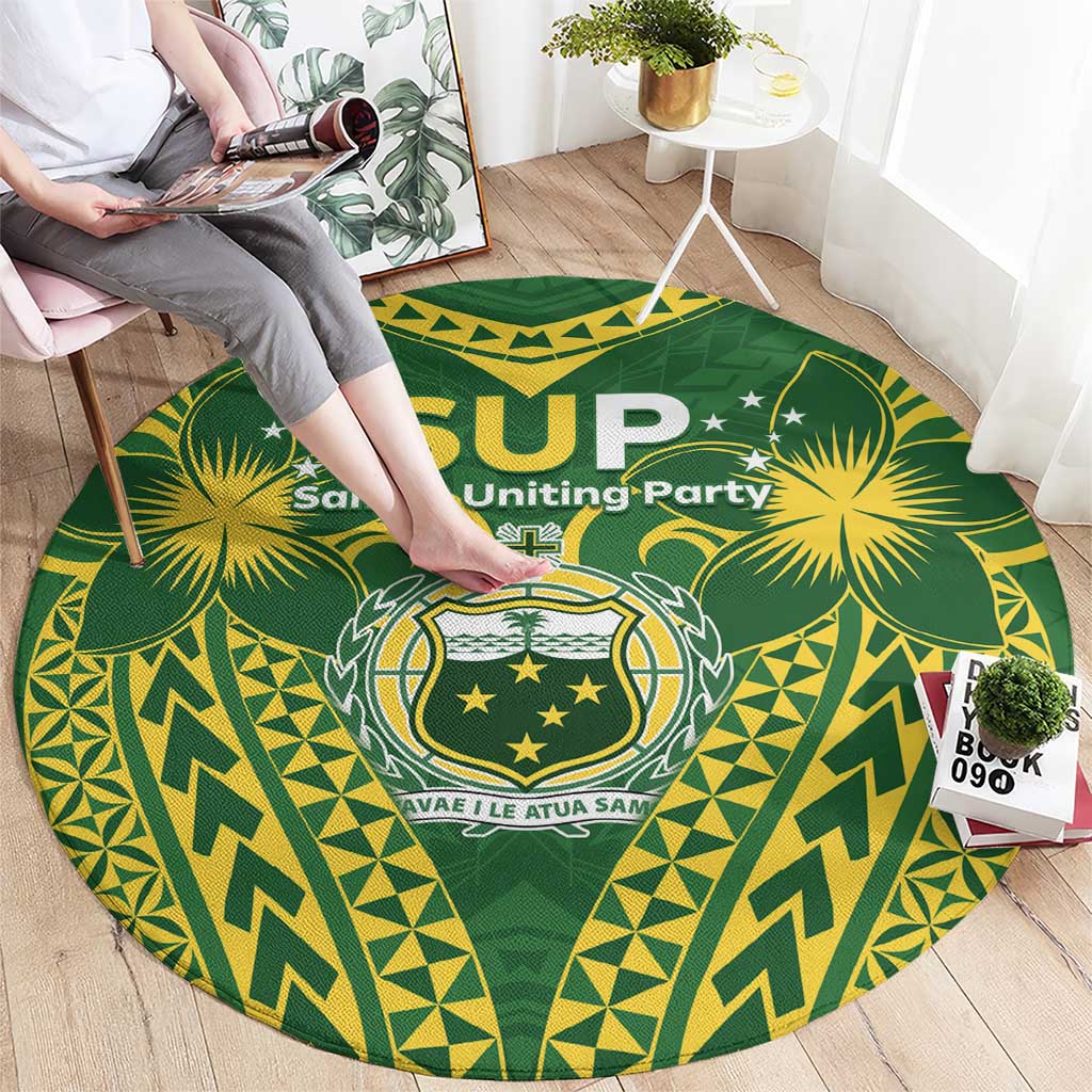 Samoa SUP Round Carpet Samoan Coat Of Arms LT05 - Polynesian Pride