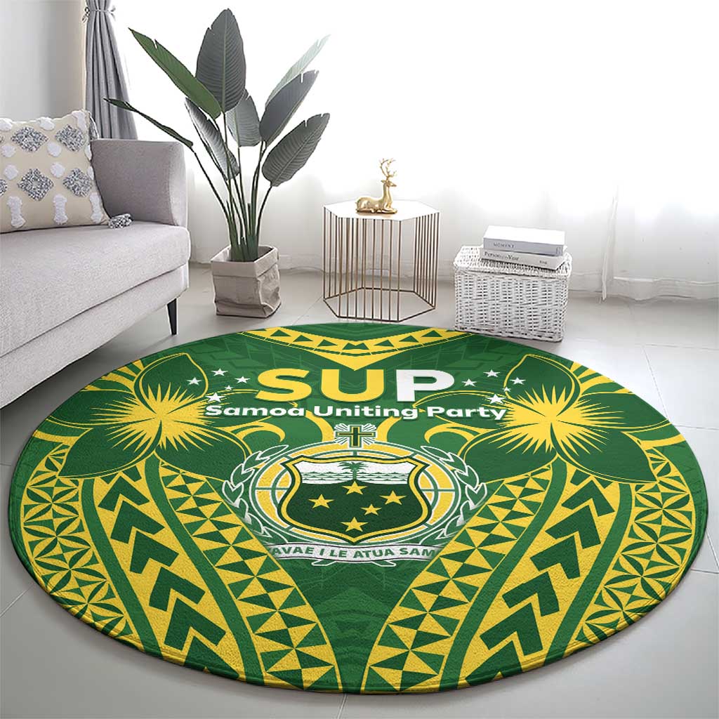 Samoa SUP Round Carpet Samoan Coat Of Arms LT05 - Polynesian Pride