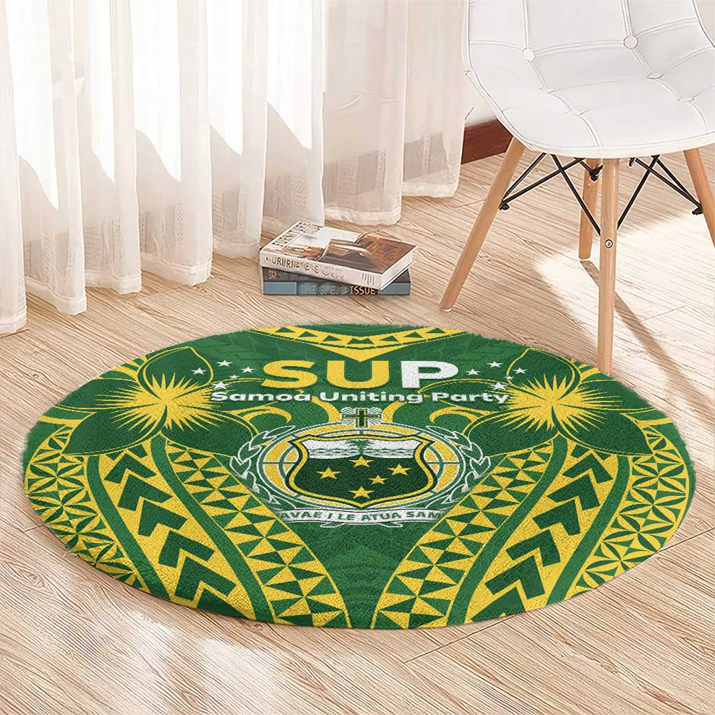 Samoa SUP Round Carpet Samoan Coat Of Arms LT05 - Polynesian Pride