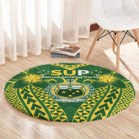Samoa SUP Round Carpet Samoan Coat Of Arms LT05 - Polynesian Pride