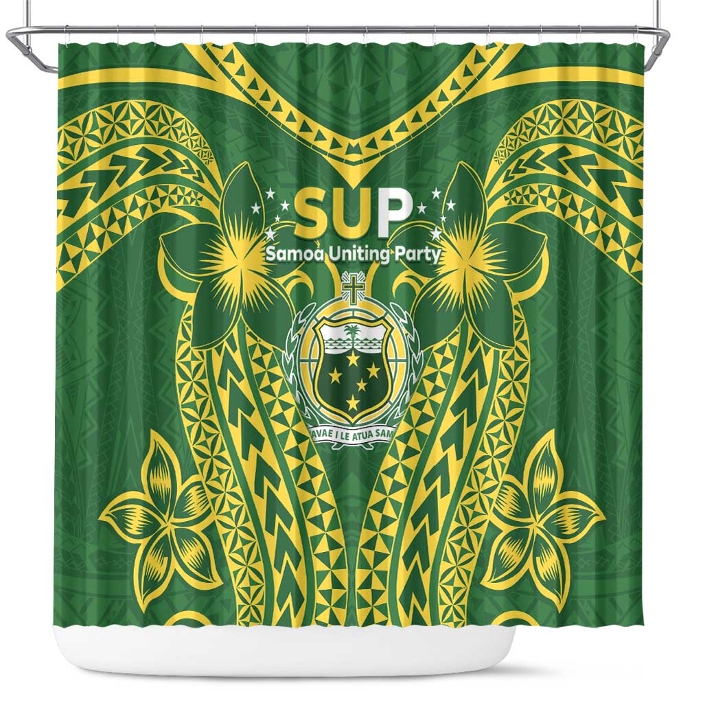 Samoa SUP Shower Curtain Samoan Coat Of Arms - Polynesian Pride